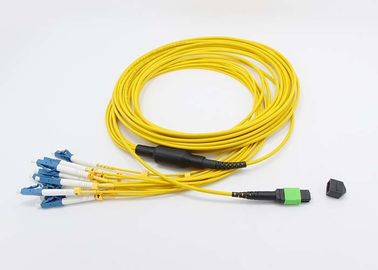 12 core type B MTP female - LC SM 9 / 125 Fanout 2.0mm tail with LC SM connector , Harness cable structure , Usconec MTP
