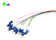 1m Fiber Optic Pigtail 12F 12 Colors LC UPC With 0.9mm OS2 G657A2 9/125 Durable Unjacketed Loose Buffer