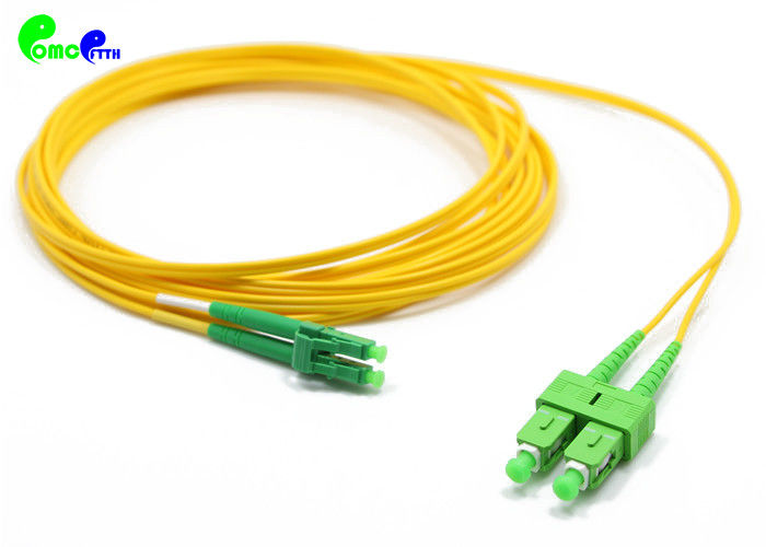 Optical Fiber Patch Cable SC APC - LC APC OS2 9 / 125um G652D Duplex 2.0mm LSZH Yellow