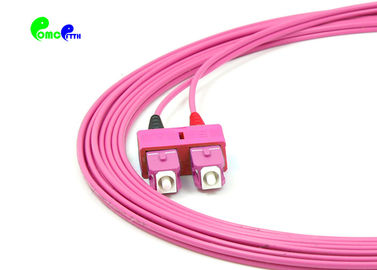 Duplex Multimode Fiber Optic Patch Cord 1M SC-ST OM4 50 / 125um Figure 8 3.0mm